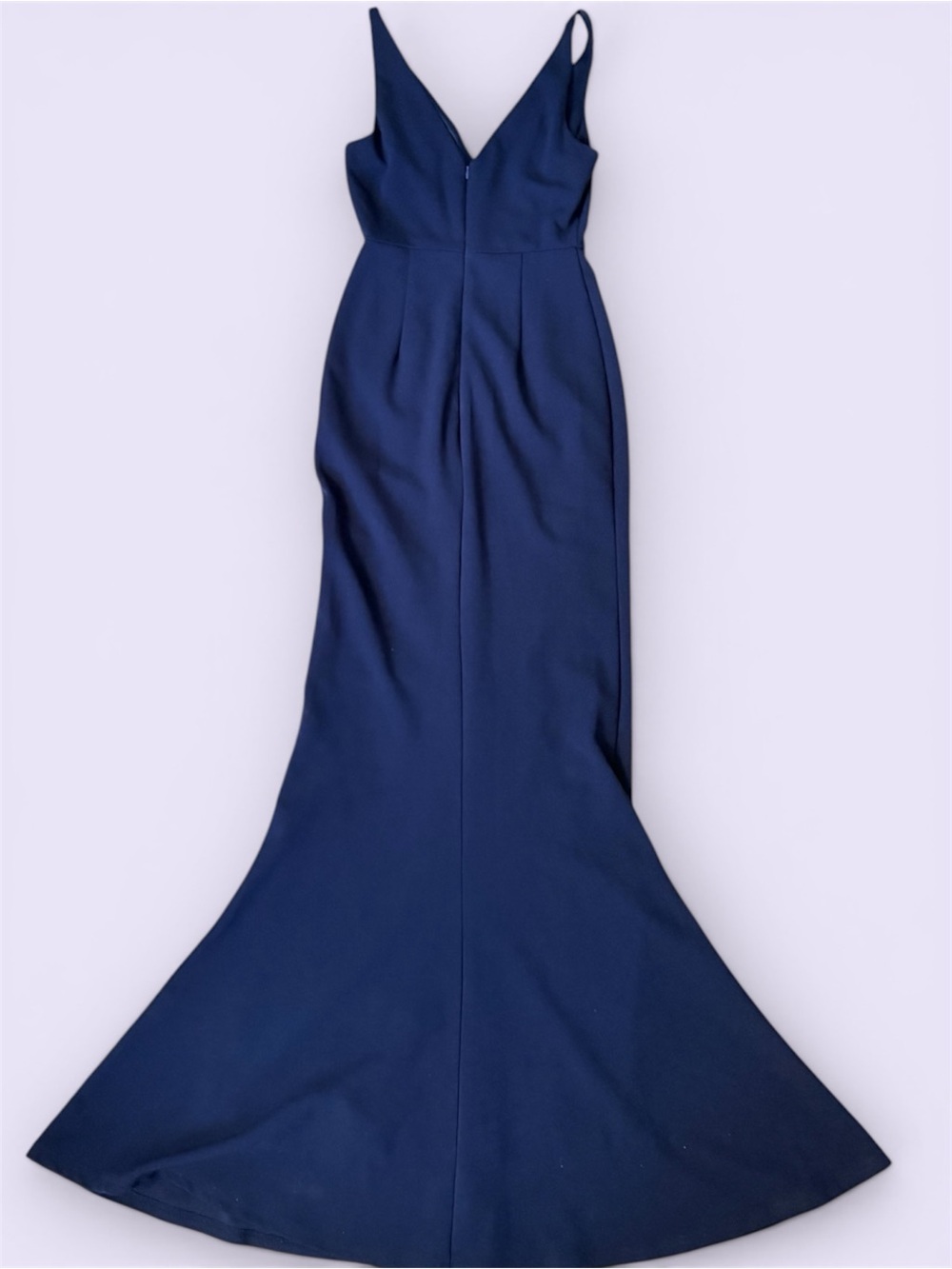 Lulu's Deep Navy V-Neck Maxi Gown - Picture 3 of 9